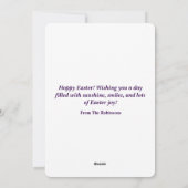 Lavender Easter Cute White Bunny Floral Spring Feestdagenkaart (Achterkant)