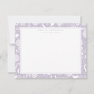 Lavender Easter Egg Frame Note Card Kaart