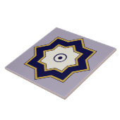 Lavender, Ecru en Navy Blue Middle East Tile Tegeltje (Zijkant)