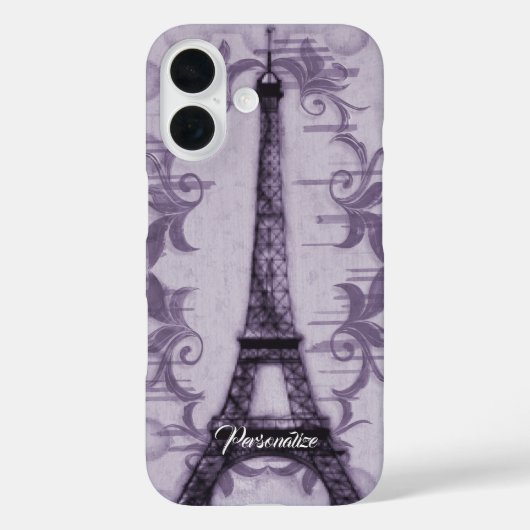 Lavender Eiffel Tower iPhone Case (Achterkant)