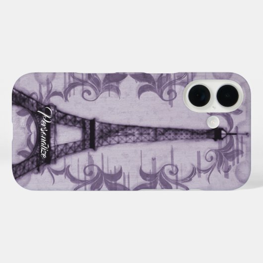 Lavender Eiffel Tower iPhone Case (Achterkant (horizontaal))