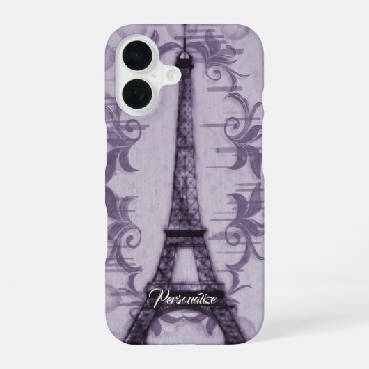 Lavender Eiffel Tower iPhone Case 16 Hoesje (Achterkant)