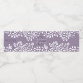 Lavender Elegant Boho Floral Personalized Wedding Waterfles Etiket (Enkel label)