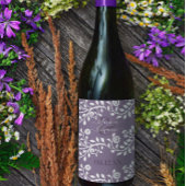 Lavender Elegant Boho Floral Personalized Wedding Wijn Etiket