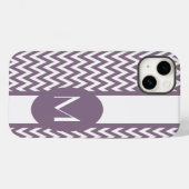 Lavender Elegant Chevron Design met monogram Case-Mate iPhone Case (Achterkant (horizontaal))