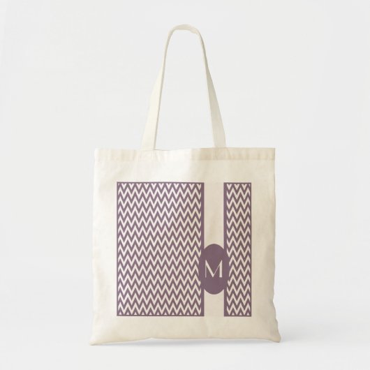 Lavender Elegant Chevron Design met monogram Tote Bag (Voorkant)