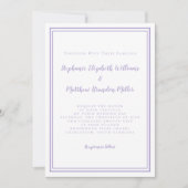 Lavender Elegant Classic Minimalist Wedding Script Kaart (Voorkant)