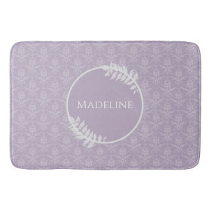 Lavender Elegant Damask gepersonaliseerd Badmat