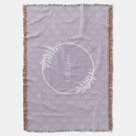 Lavender Elegant Damask gepersonaliseerd Deken (Voorkant Verticaal)