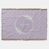 Lavender Elegant Damask gepersonaliseerd Deken (Voorkant)
