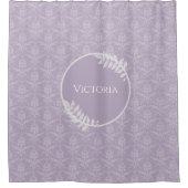 Lavender Elegant Damask gepersonaliseerd Douchegordijn (Voorkant)