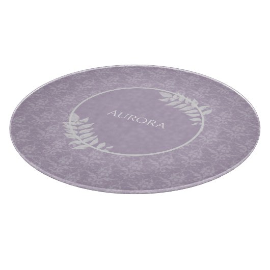 Lavender Elegant Damask gepersonaliseerd Snijplank (Hoek)