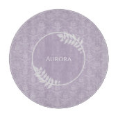 Lavender Elegant Damask gepersonaliseerd Snijplank (Voorkant)