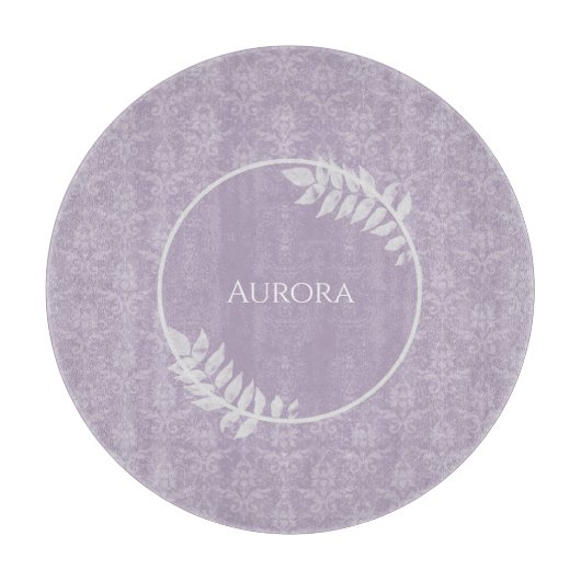 Lavender Elegant Damask gepersonaliseerd Snijplank (Voorkant)