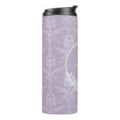 Lavender Elegant Damask gepersonaliseerd Thermosbeker (Gedraaid links)
