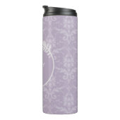 Lavender Elegant Damask gepersonaliseerd Thermosbeker (Geroteerd rechts)