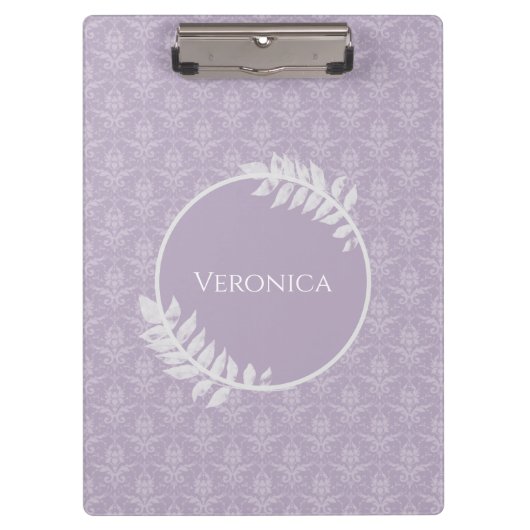 Lavender Elegant Damask-klembord Klembord (Voorkant)