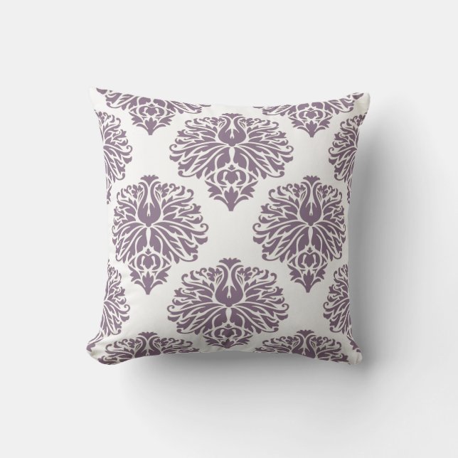 Lavender Elegant Damask Kussen (Voorkant)