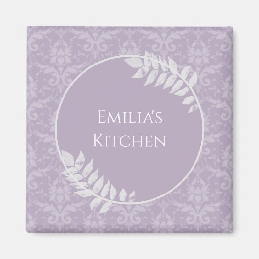 Lavender Elegant Damask Magneet (Voorkant)