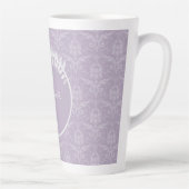 Lavender Elegant Damask persoonlijke latte Mok (Rechts)