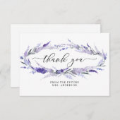 Lavender Elegant Floral Lila Mauve Vrijgezellenfee Bedankkaart (Voorkant / Achterkant)