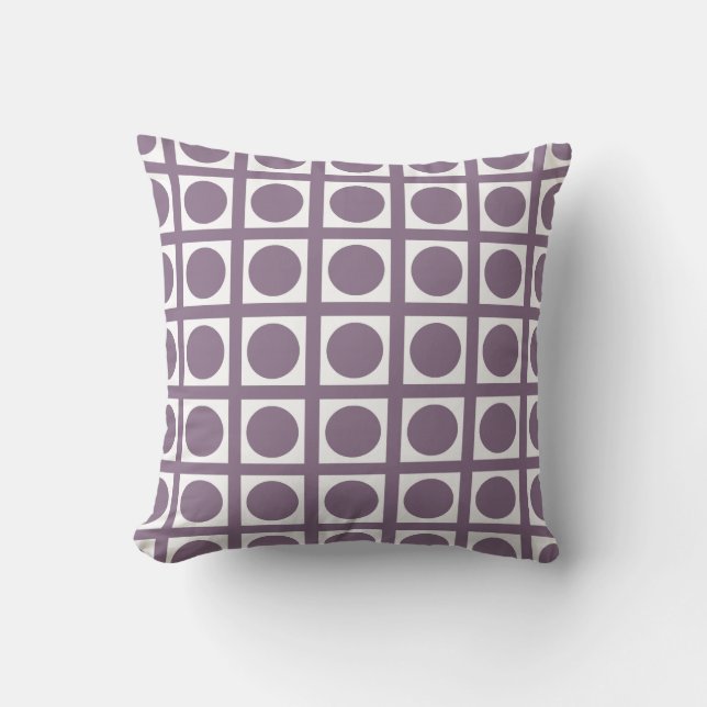 Lavender Elegant Grid Stippen Kussen (Voorkant)