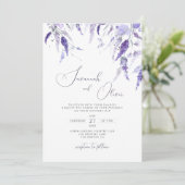 Lavender Elegant Meadow Wildflower Floral Wedding Kaart (Staand voorkant)