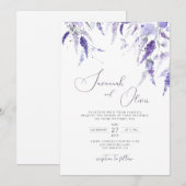 Lavender Elegant Meadow Wildflower Floral Wedding Kaart (Voorkant / Achterkant)