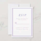 Lavender Elegant Minimalist Wedding  RSVP Kaartje (Voorkant)