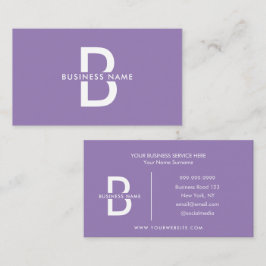 Lavender Elegant Monogram Modern Professional Visitekaartje