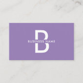 Lavender Elegant Monogram Modern Professional Visitekaartje (Voorkant)