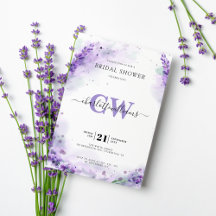 Lavender Elegant Waterverf Monogram Vrijgezellenfe