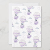 Lavender Elephant Baby is Baby shower Kaart (Achterkant)