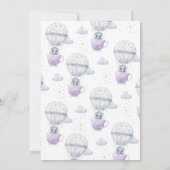 Lavender Elephant Baby is Baby shower Kaart (Achterkant)
