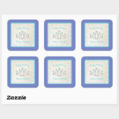 Lavender en Aqua Princess Tiara Birthday Party Vierkante Sticker (Vel)