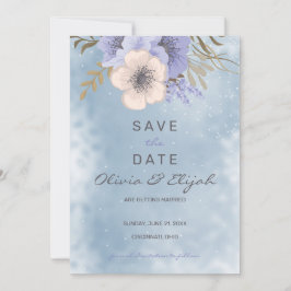 lavender en beige bloemen save the date