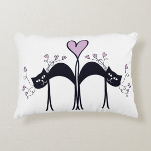 Lavender en Black Cat Accent Pillow Accent Kussen