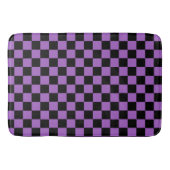Lavender en Black Checkered Pattern Badmat (Voorkant)