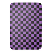 Lavender en Black Checkered Pattern Badmat (Voorkant Verticaal)