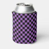 Lavender en Black Checkered Pattern Blikjeskoeler (Blikje Achterkant)