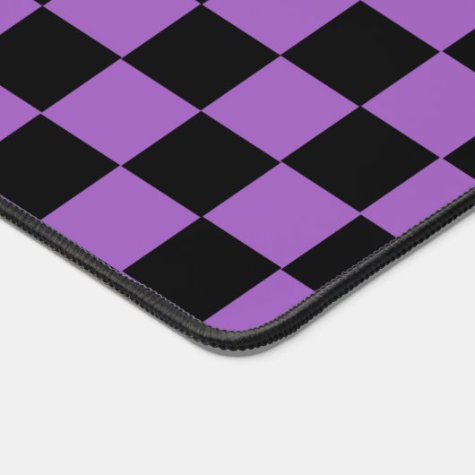 Lavender en Black Checkered Pattern Bureaumat (Hoek)