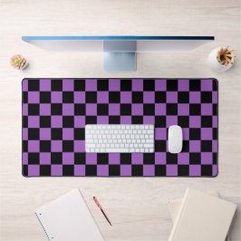 Lavender en Black Checkered Pattern Bureaumat
