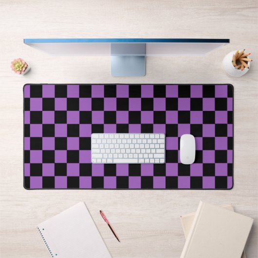 Lavender en Black Checkered Pattern Bureaumat (Kantoor 1)