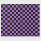 Lavender en Black Checkered Pattern Cadeaupapier (Vlak)