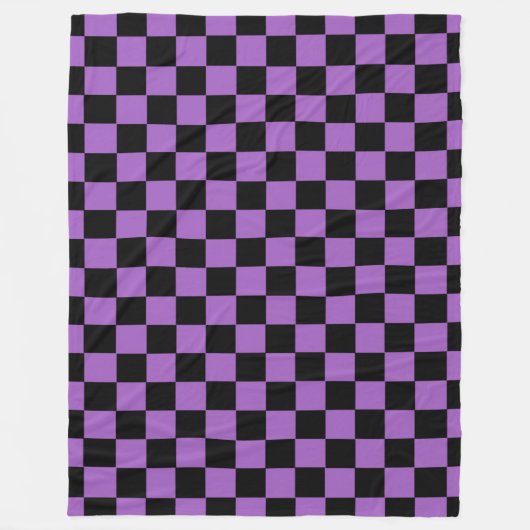 Lavender en Black Checkered Pattern Fleece Deken (Voorkant)
