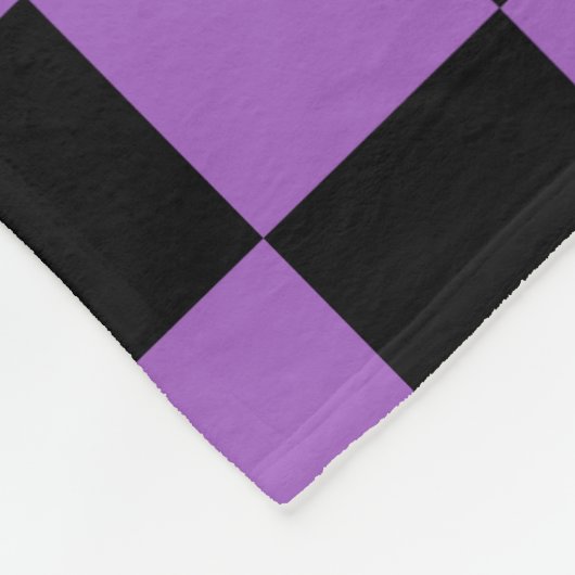 Lavender en Black Checkered Pattern Fleece Deken (Hoek)
