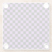Lavender en Black Checkered Pattern Glazen Onderzetter (Achterkant)