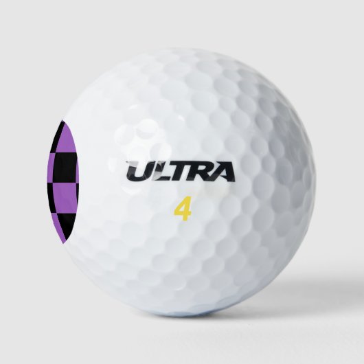 Lavender en Black Checkered Pattern Golfballen (Logo)