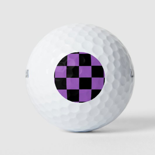 Lavender en Black Checkered Pattern Golfballen (Voorkant)