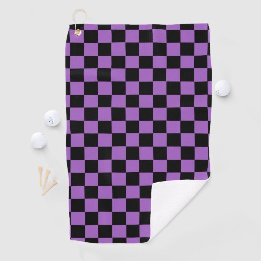 Lavender en Black Checkered Pattern Golfhanddoek (Insitu)